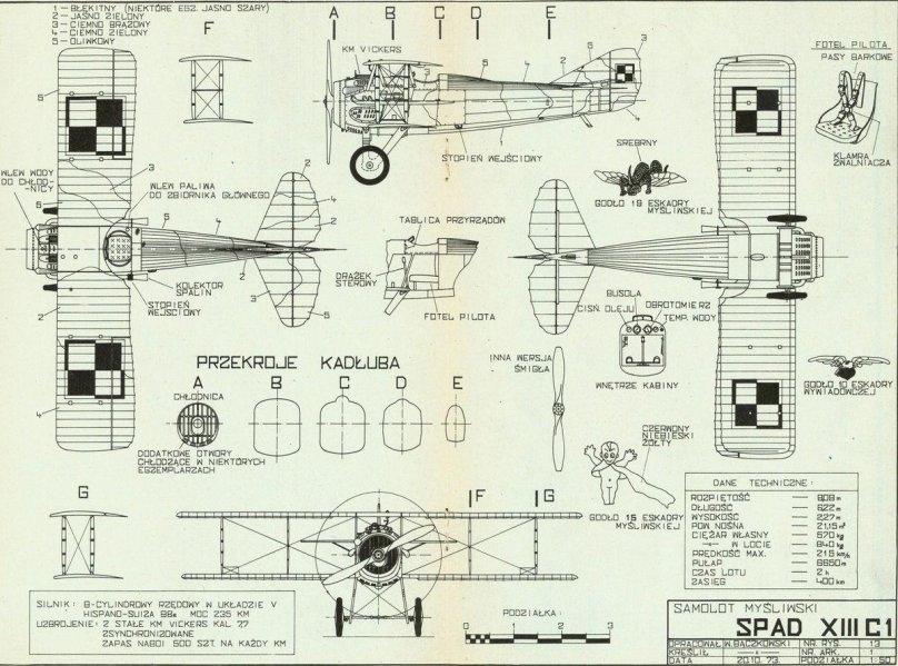 SPAD S.XIII чертежи