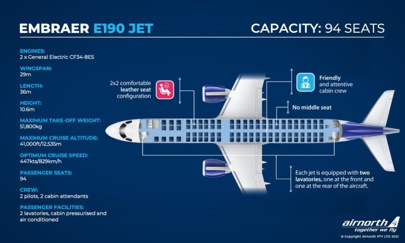 Эмбраер 190 схема салона
