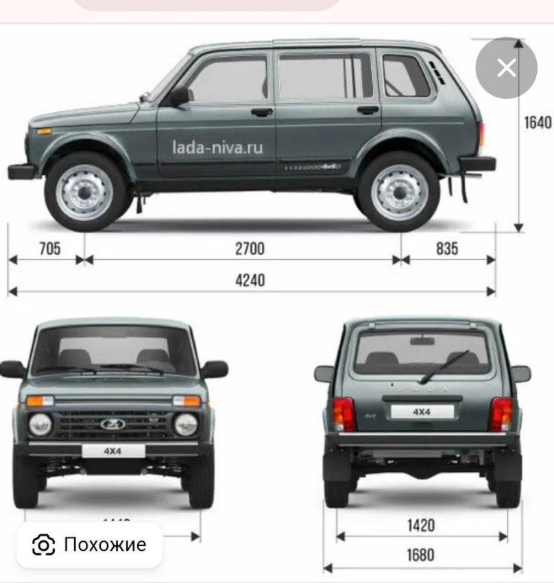 Габариты кузова Нивы 2131