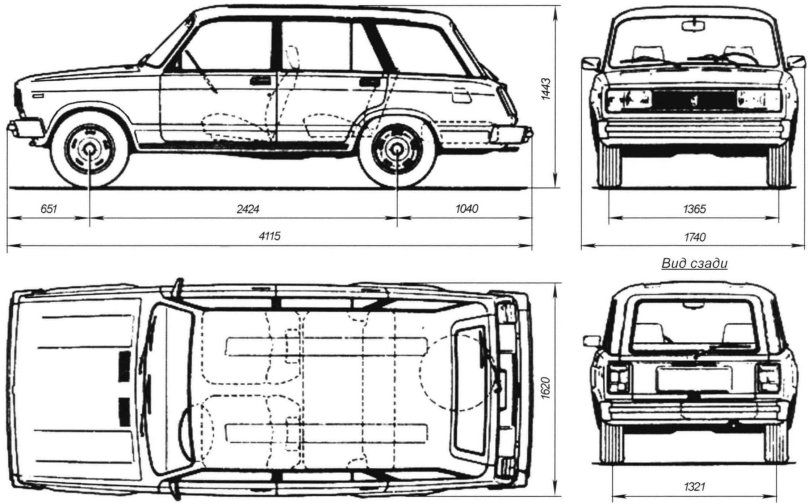 Чертеж Лада ВАЗ 2104