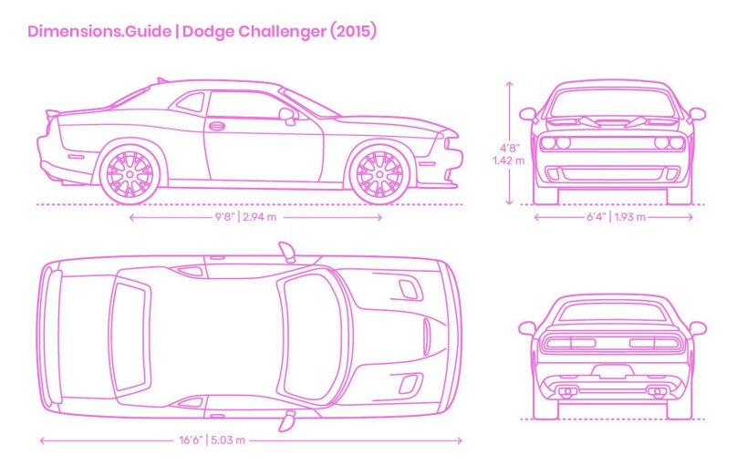 Dodge Challenger srt Hellcat 2015 чертеж