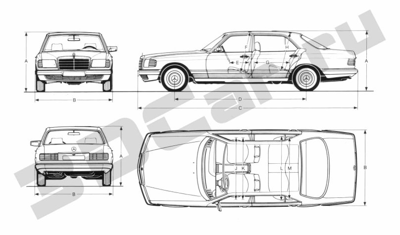 Мерседес 124 габариты кузова