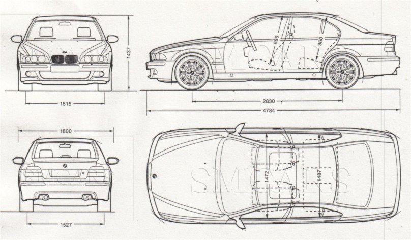 BMW e39 чертеж