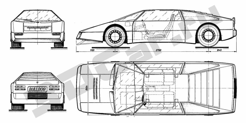 Aston Martin Bulldog чертеж