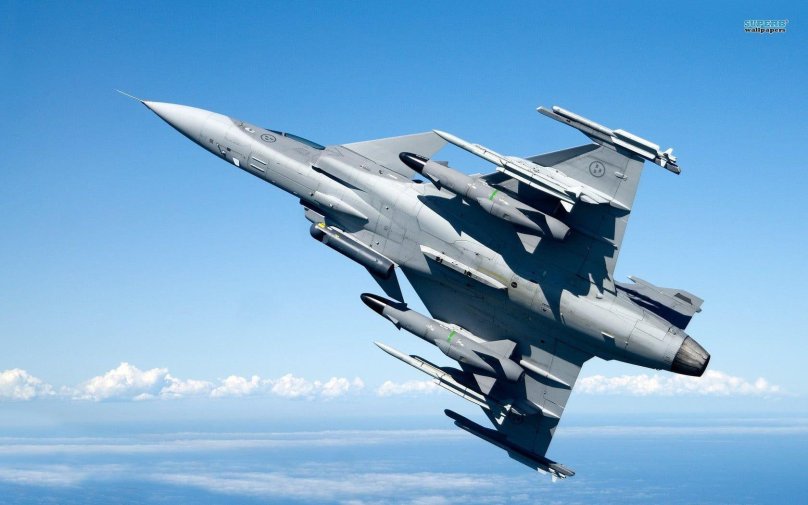 Истребитель ВВС Швеции Jas-39 Gripen