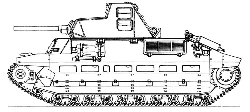 Танк FCM 36 чертеж