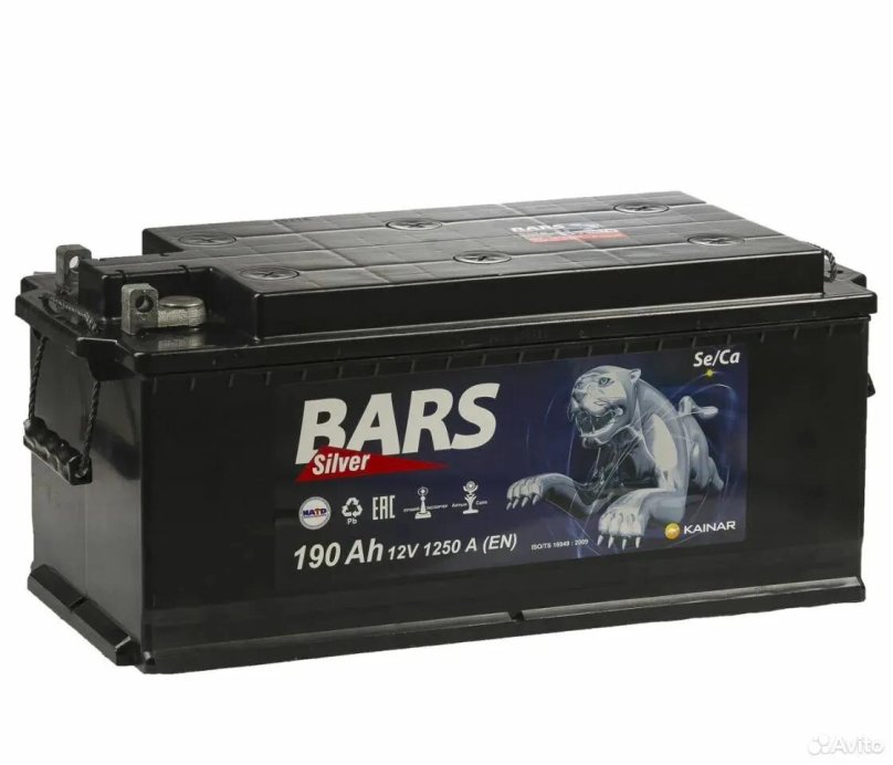 Аккумулятор 6ст-190 АПЗ Bars болт