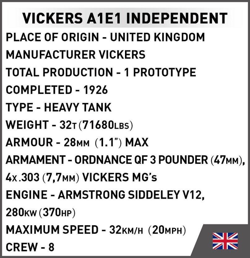 Танк Vickers a1e1 independent