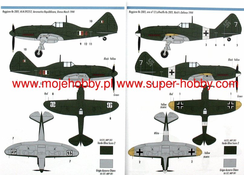 Чертежи Reggiane "re.2000 Falco", истребитель