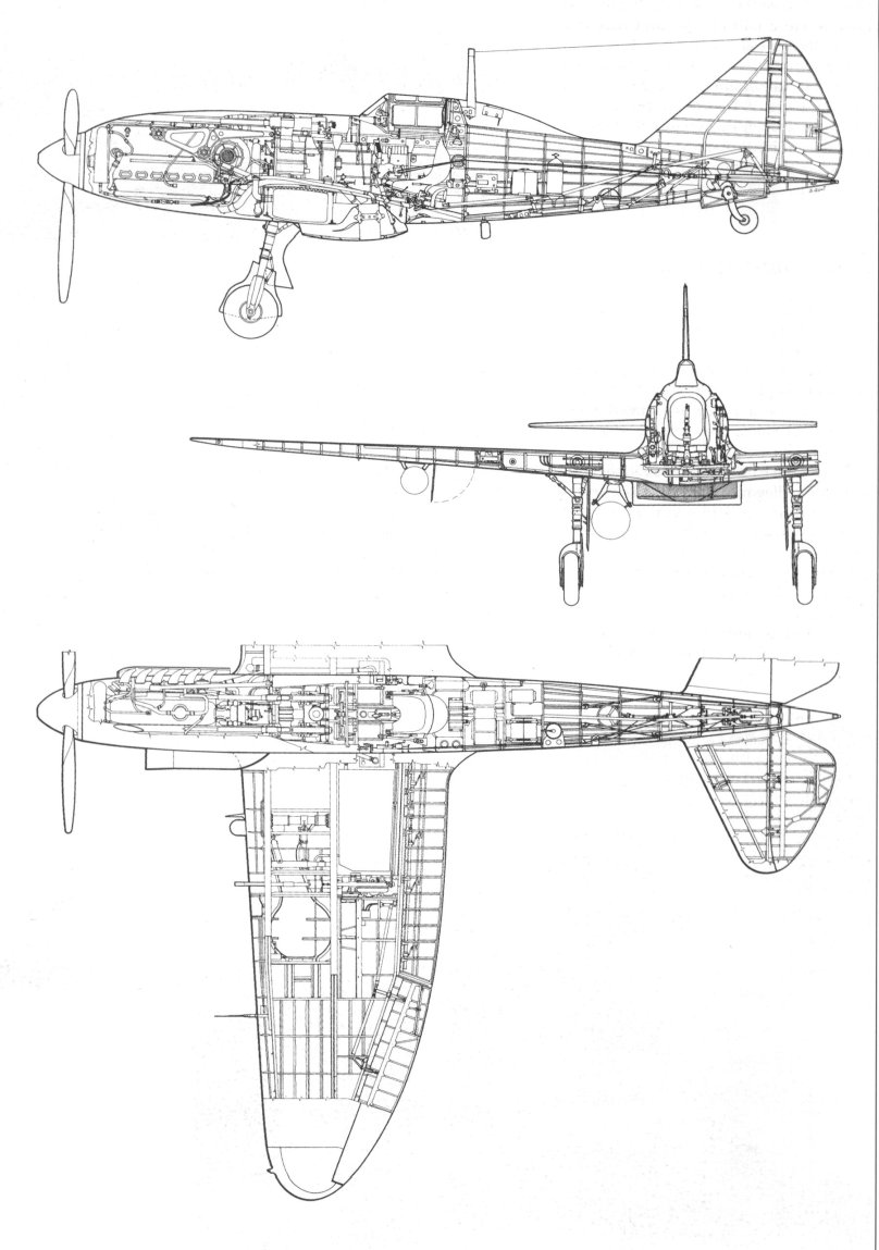 Чертежи Reggiane "re.2000 Falco", истребитель