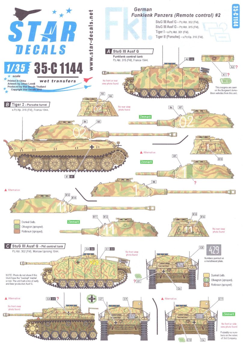 Star Decals 1/35 STUG