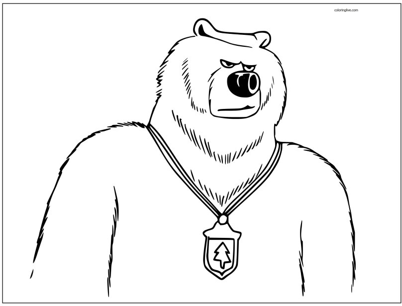 Гризли и лемминги раскраска