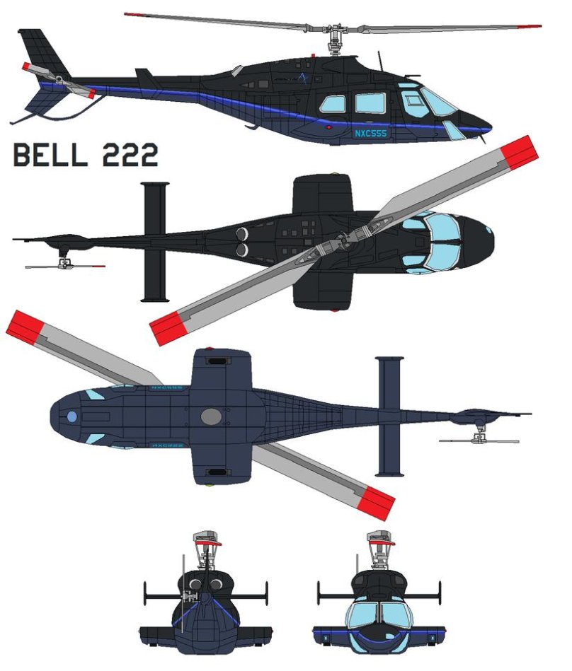 Вертолет Bell 222 Blueprint