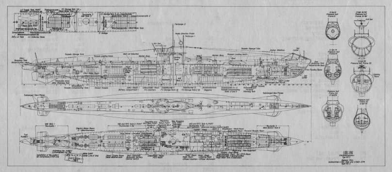 Type VII U-Boat чертежи в хорошем качестве