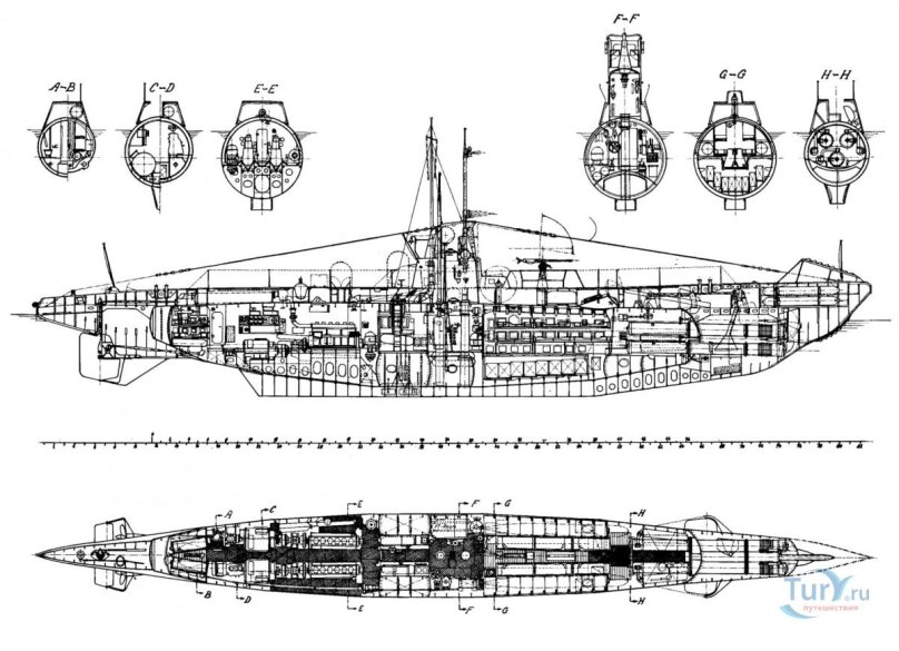 Подводные лодки Германии второй мировой войны чертежи