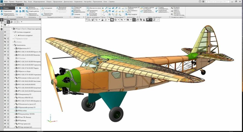 Компас 3d модель самолета