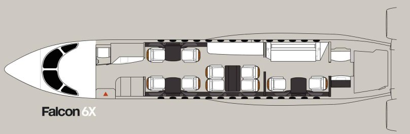 Falcon 8x схема салона