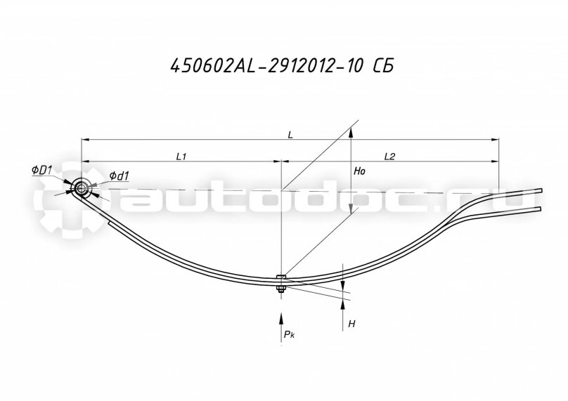Рессора задняя 450605al-2912012-10
