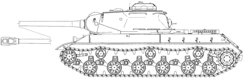 Чертёж танка ИС 2