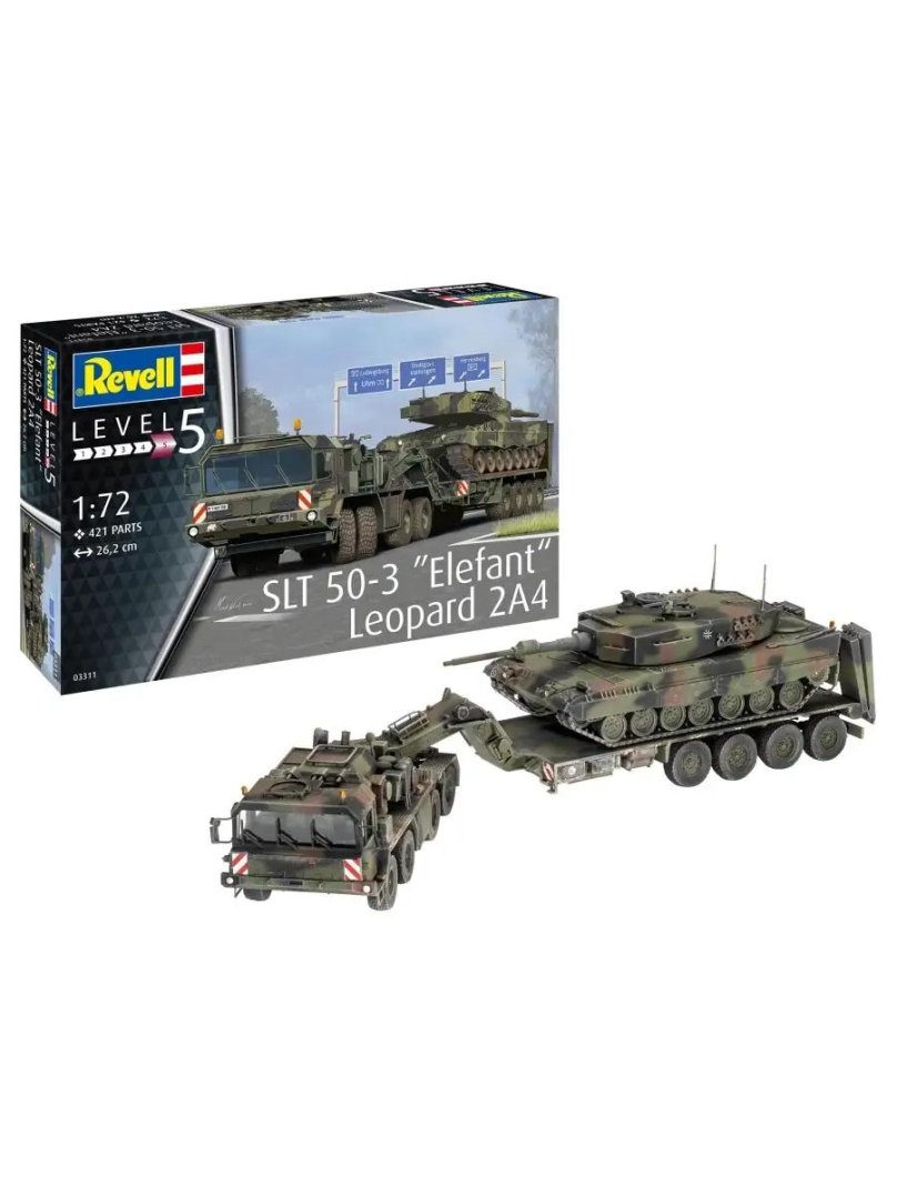 03311 Revell 1/72 немецкий тяжелый танковый Транспортер SLT 50-3 Elefant &amp; Leopard 2a4
