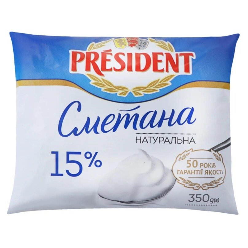 Сметана "президент" 30% 350 г