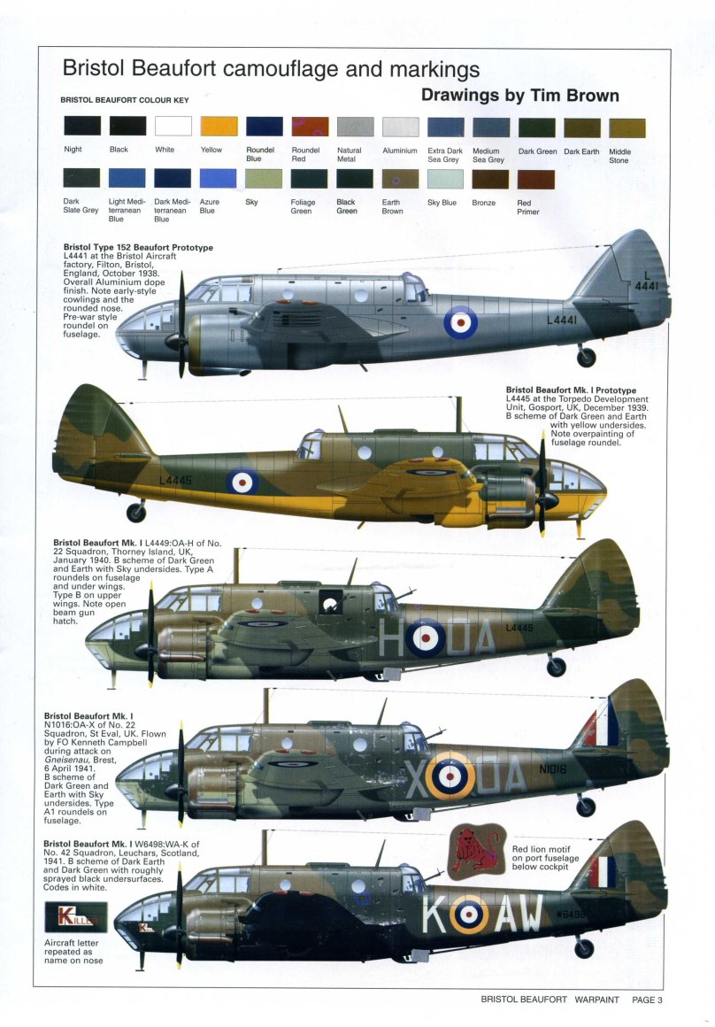 Bristol Beaufort MK.I чертежи