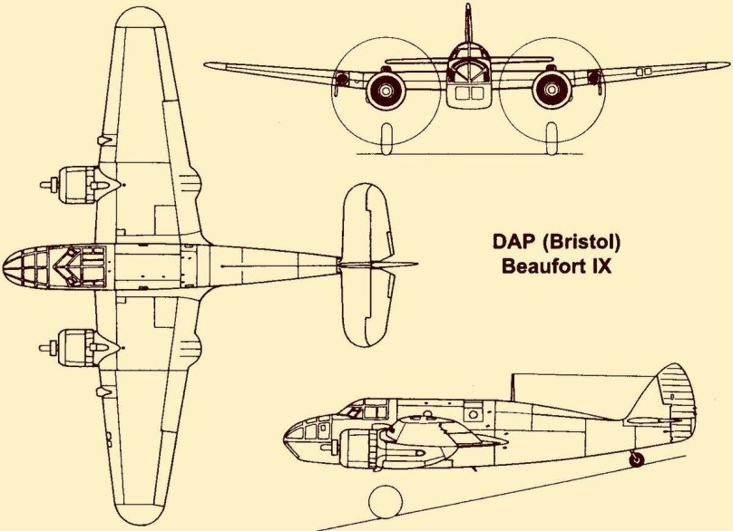 Bristol Beaufort MK.I чертежи