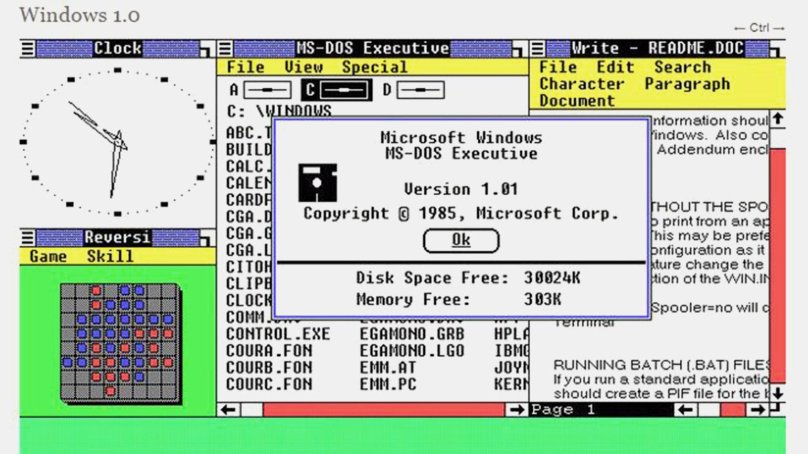Первая версия Windows 1.0