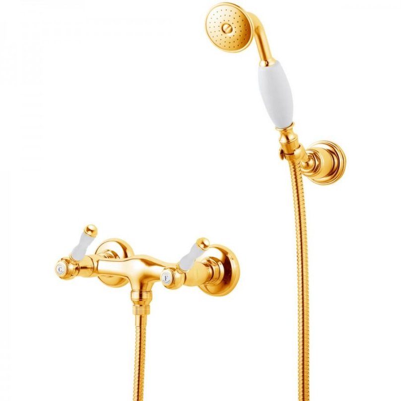 Смеситель для душа Bandini Antica 568620kk06 двухрычажный лейка в комплекте золото