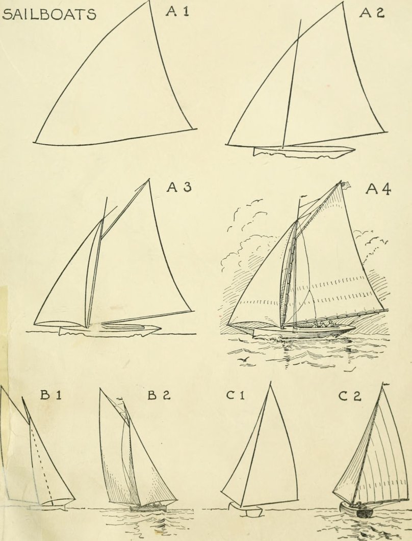 Парусник рисунок карандашом