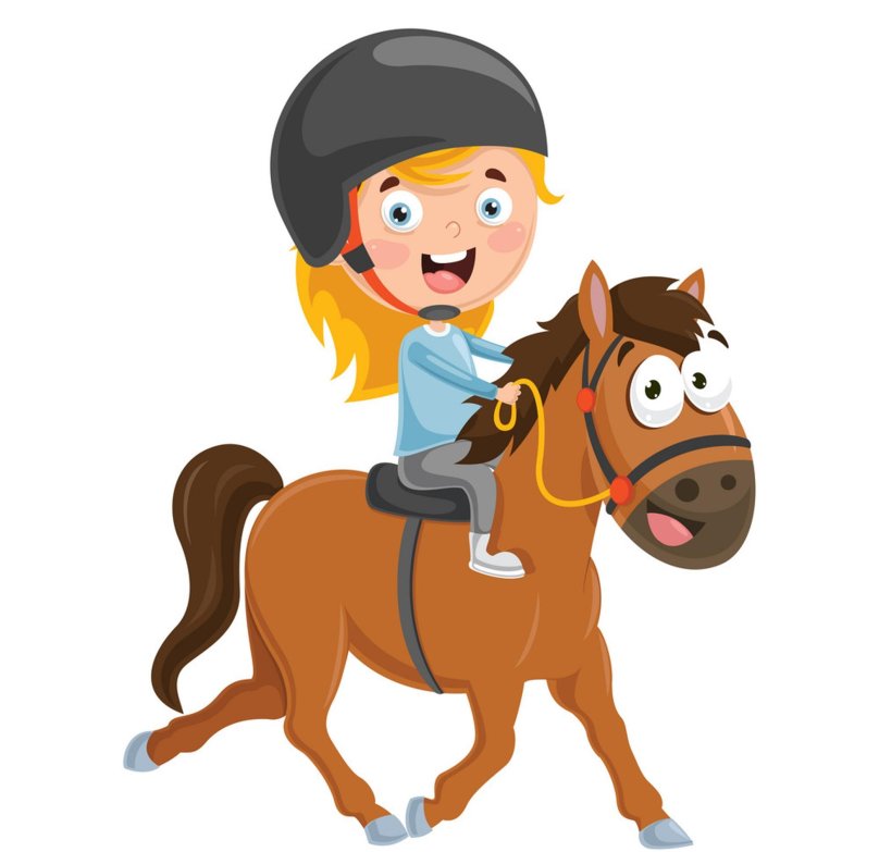 Кататься на лошади мультяшное