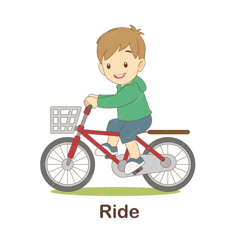 Мальчик на велосипеде мультяшный