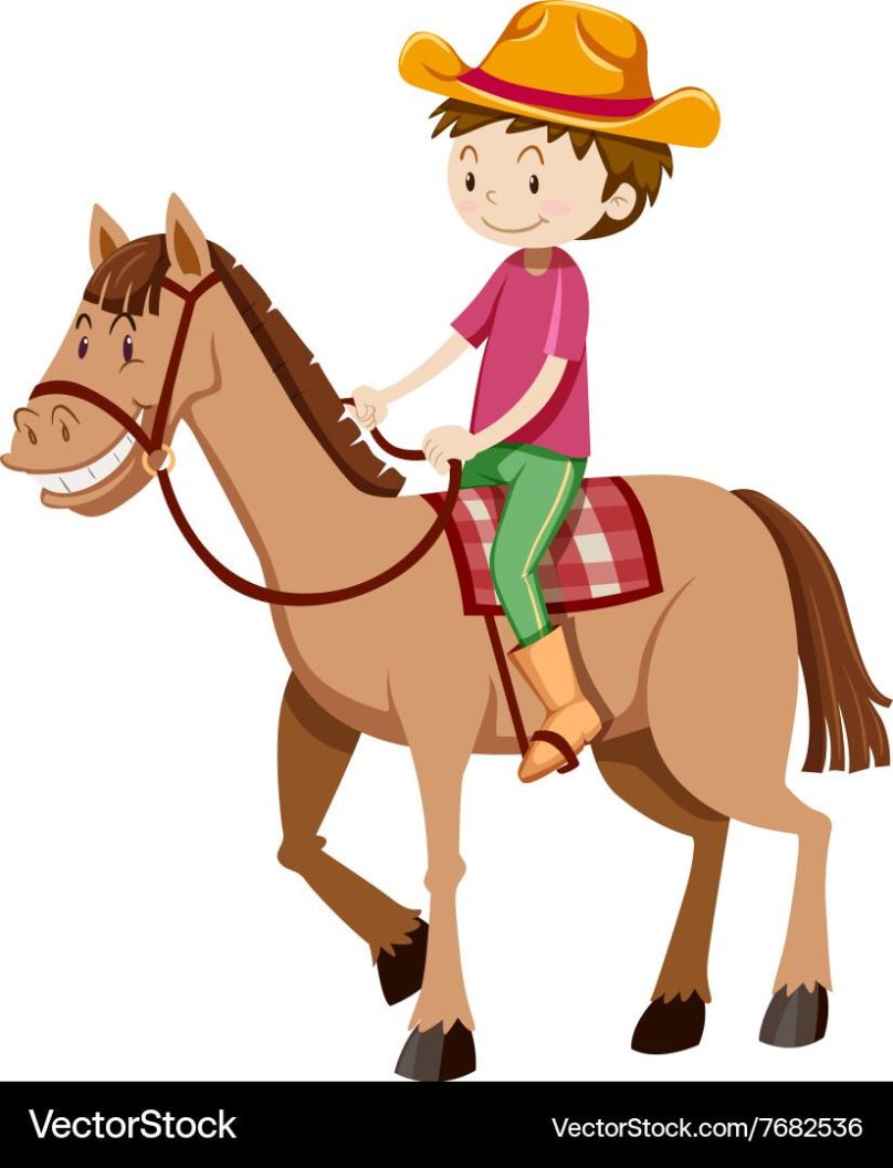 Мальчик катается на лошади