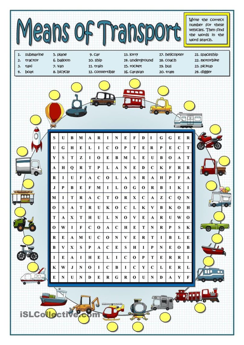 Транспорт на английском задания