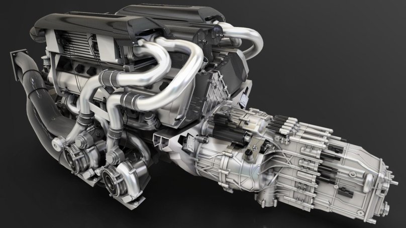 Bugatti Chiron мотор