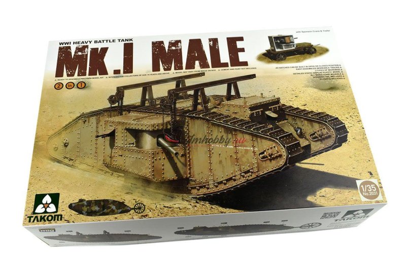 Takom 1/35 WWI Heavy Battle Tank Mark v 3 in 1