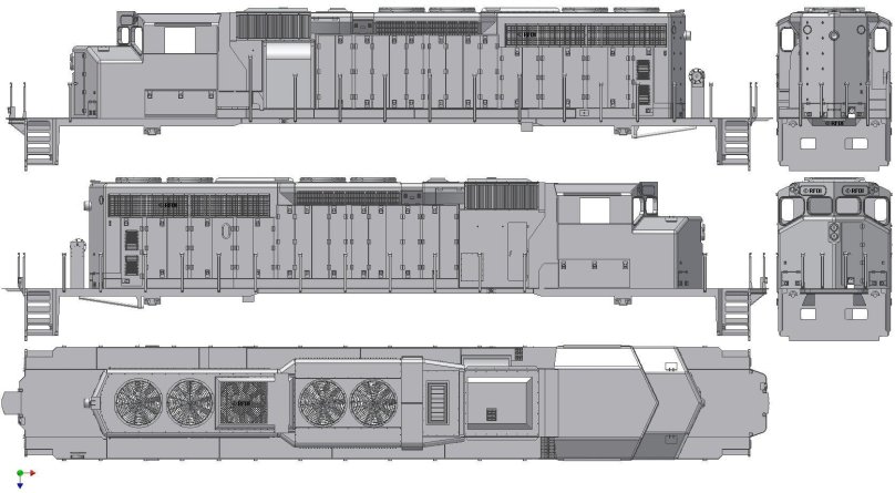 EMD sd40-2 чертеж