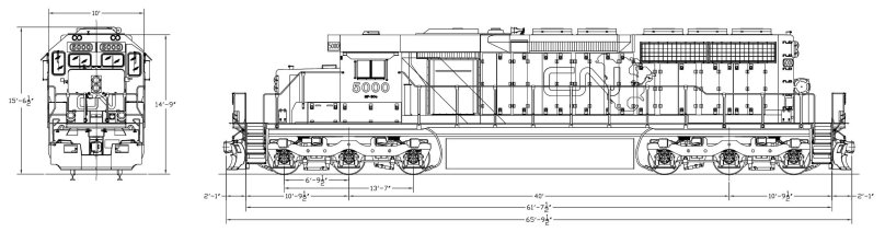 EMD sd40-2 чертеж