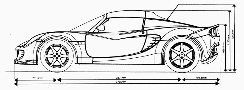 Lotus Elise Размеры