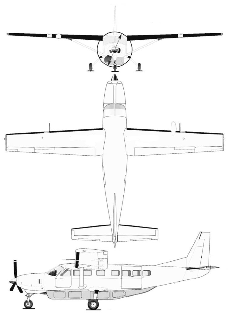 Cessna 208b Grand Caravan чертеж