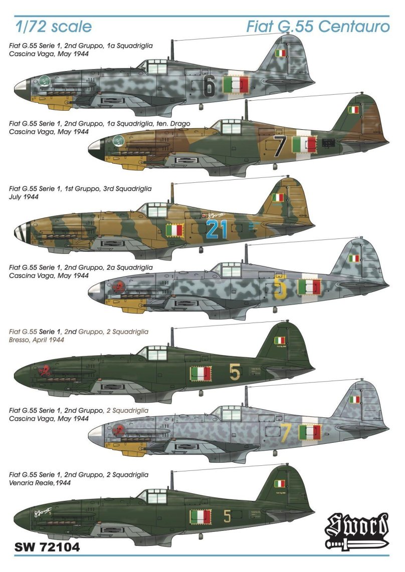 Италия самолёт Fiat g.55 Centauro