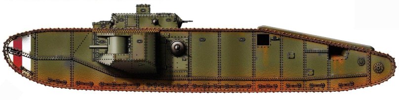 Танк Марк 1 вид сбоку