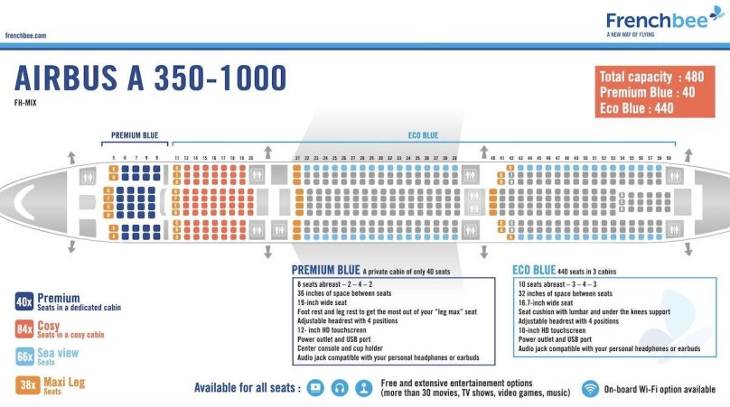 Airbus a350-900 Аэрофлот схема салона