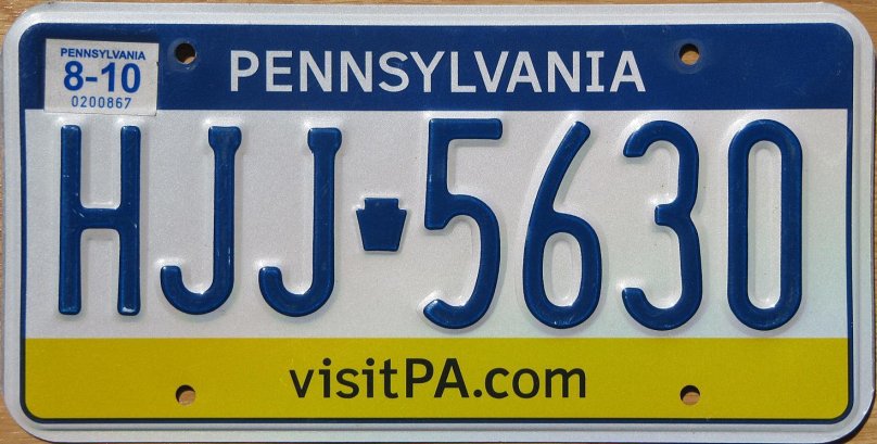 Автомобильные номера Пенсильвания