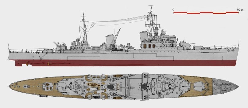 Крейсер Альмиранте Грау Перу чертеж
