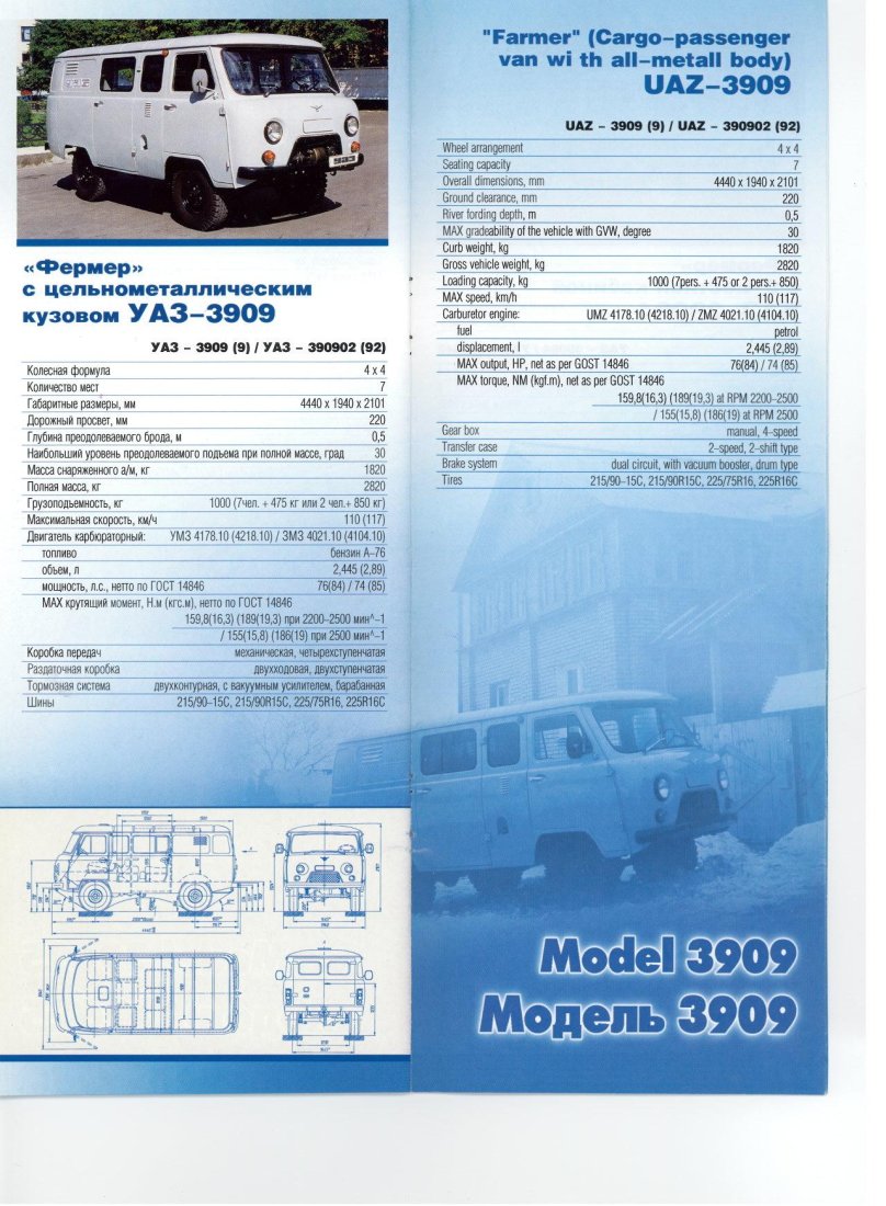 390902 УАЗ характеристики