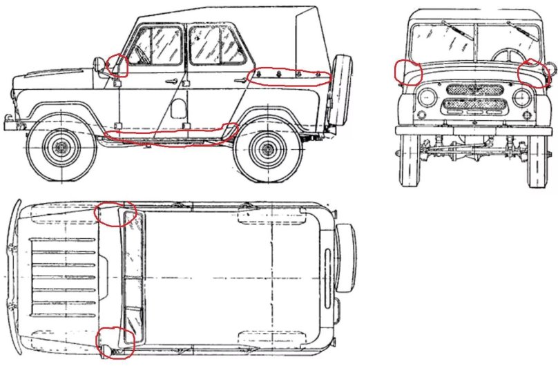 УАЗ 469 чертеж