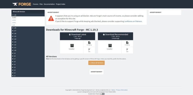 Как установить фордж