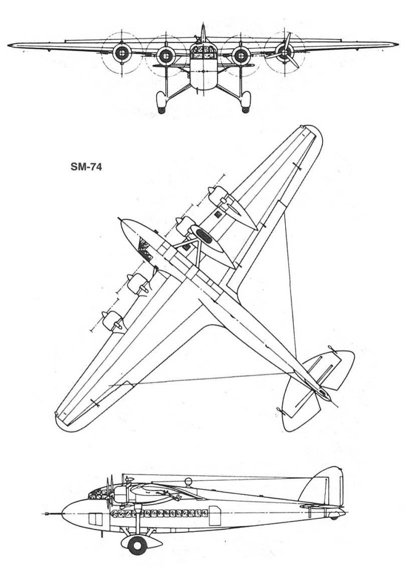Андрей Крумкач. Транспортно - пассажирский самолёт Savoia-Marchetti SM-74 "millepiedi