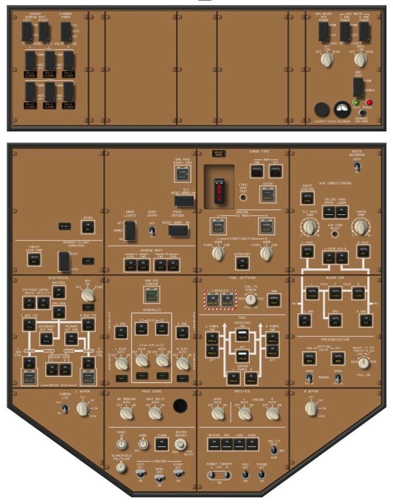 Кабина 767 300 overhead Panel